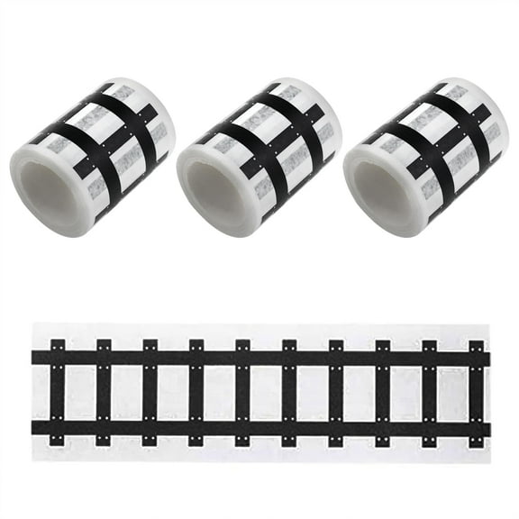 3pcs 33-Foot Self-Adhesive Train Curve Stickers for DIY Track Tapes Road and Rail Transit Paper Tapes Car and Train Curve Stickers