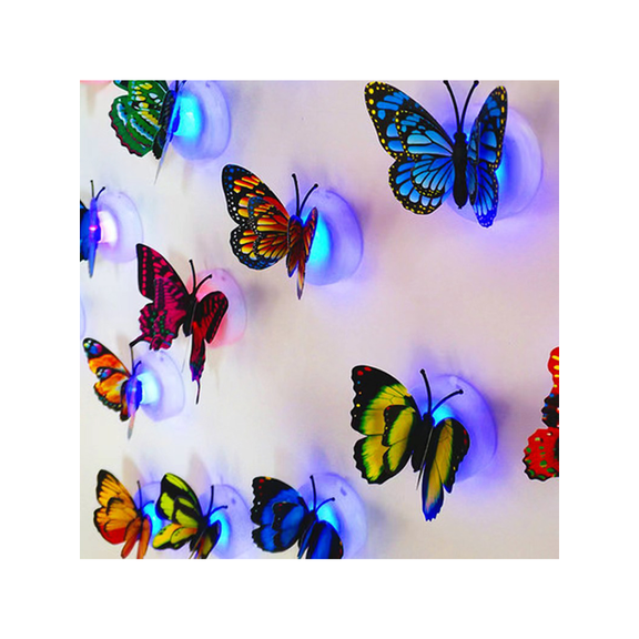 3pcs 3D Light Up Butterfly Wall Decor, Double Layered Wing LED Adhesive Butterfly for Bedroom, Festival, Party & Home Decoration