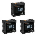 thumbnail image 1 of 3pcs 4 X 90 Degrees(0-360 Degrees)Digital Electronic Magnetic Angle Gauge Backlight Digital Level Box,3 x Digital Level Box 6 x AAA battery 3 x Carry Bag 3 x User Manual,Black, 1 of 8