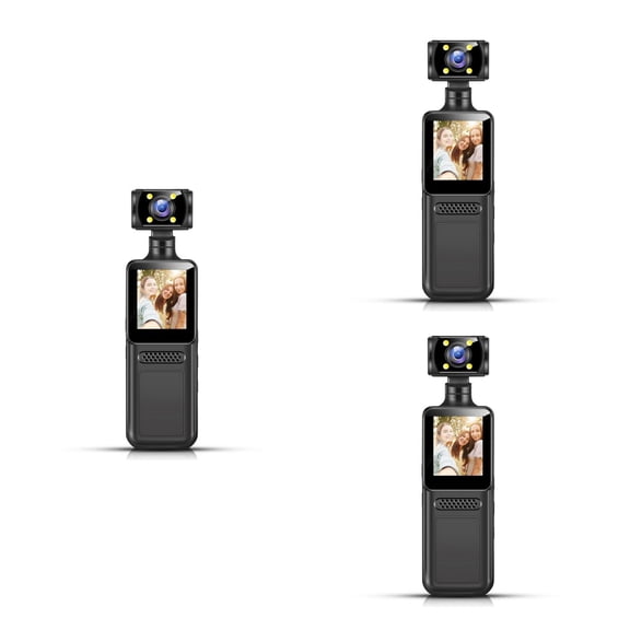 IMIKEYA Imikeya 4K Wearable Camera Black ABS High-Definition Audio Video Recording for Outdoors 3Pcs