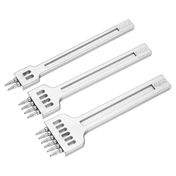 3pcs 4mm 2/4/6 Prong Leather Die-Steel Chisel for Hand Sewing, White