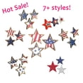 thumbnail image 1 of 3pcs 4th Of July Decorations Wooden Stars, Red White Blue Wooden Star Decor, Patriotic Decorations for Home, 250th Anniversary Memorial Day Patriotic Gift Sign for Home Office Table Shelf, G, 1 of 9