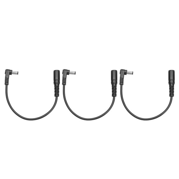 3pcs 5.5mm x 2.1mm Right Angle 90 Degree DC Male to Female Plug Jack for DC Surveillance Camera LED, 0.2m