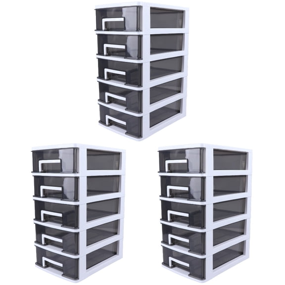 PartyKindom Multifunction Drawer Type Closet with Half Transparent Design - 3Pcs