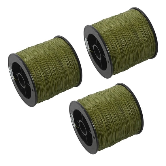 3pcs 500 M 30 LB 0.26mm Fishing Line Strength PE Braided 4 Strands Green,3 x Fishing Line,green