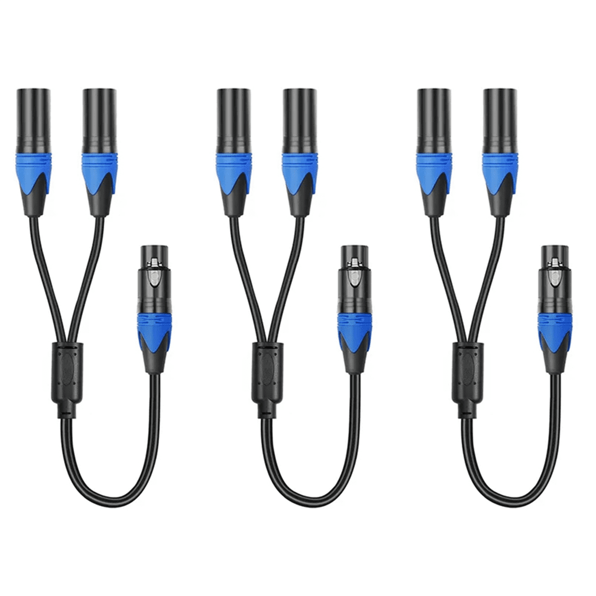 3pcs 50cm XLR Splitter Cable 1 XLR Female to 2 XLR Male XLR Y Splitter Cable Microphone Splitter Cord,3 x XLR Splitter Cable