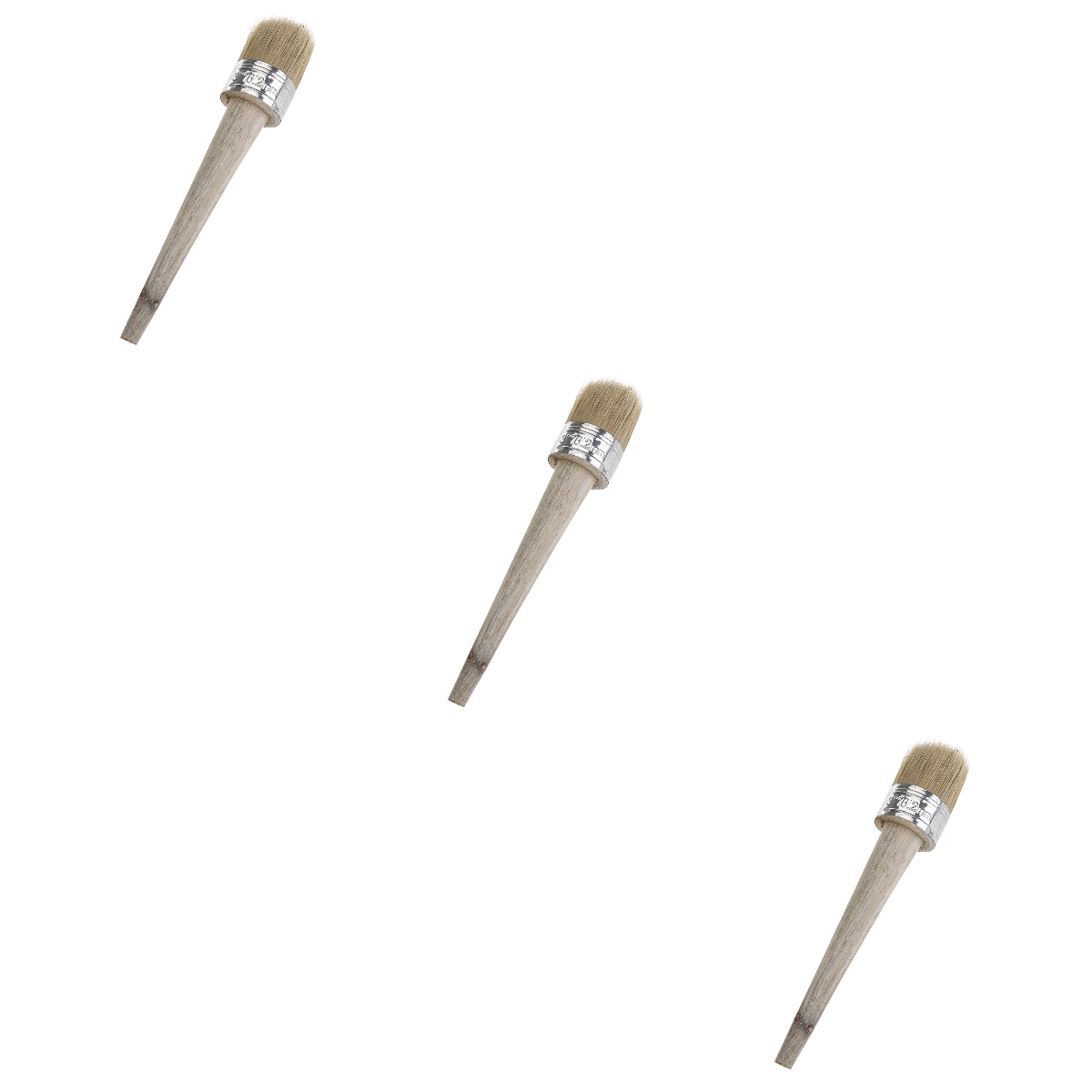 Chalk And Wax Paint Brush Set, Natural Bristles For Painting/Waxing/Milk Paint/H
