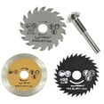 thumbnail image 1 of 3pcs 54.8mm HSS Mini Wood Circular Saw Blade Set Cutting Blade Rotary Tool with Mandrel, 1 of 9