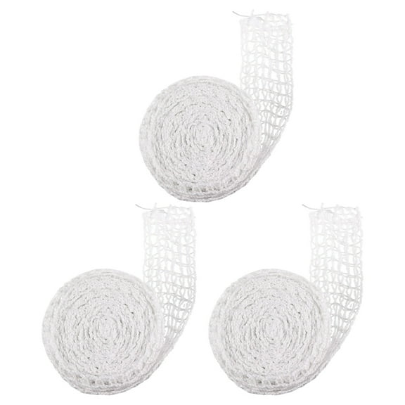 3pcs 5M Meat Netting Roll,Size 18,Smoked Meat Poultry Ham Netting Meat Butcher Twine Net Roll Wrapping Net,3 x Meat Netting Roll,White
