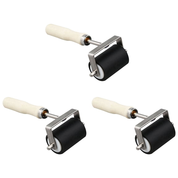 3pcs 5cm Heavy Duty Hard Rubber Roller Printing Inks Brayer Art Craft Tool