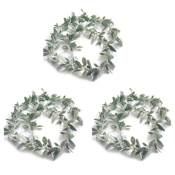 3pcs 6.7 Ft Lambs Ear Garland Artificial - Garland - Fall Eucalyptus Garland - Leaf Garland