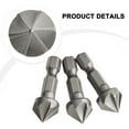 thumbnail image 1 of 3pcs 6 Flute Chamfer Bits 90 Degree Countersink Drill Bit 6.35mm Hex Shank Burr Removal Angle For Workpiece Removal Burr, 1 of 11
