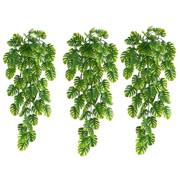 3pcs 76cm Artificial Hanging Plants Wedding Fake Greenery Plants Wall Outdoor Decor(Green)