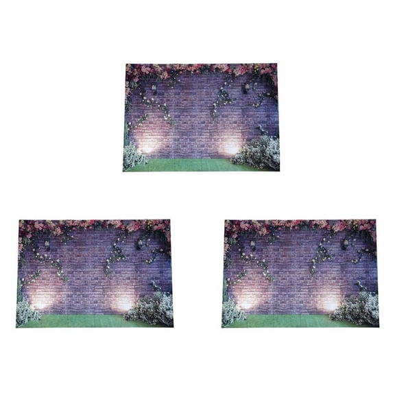 3pcs 7x5ft Flowers Wall Photography Backdrops Brick Backdrop Spring Stuido Background
