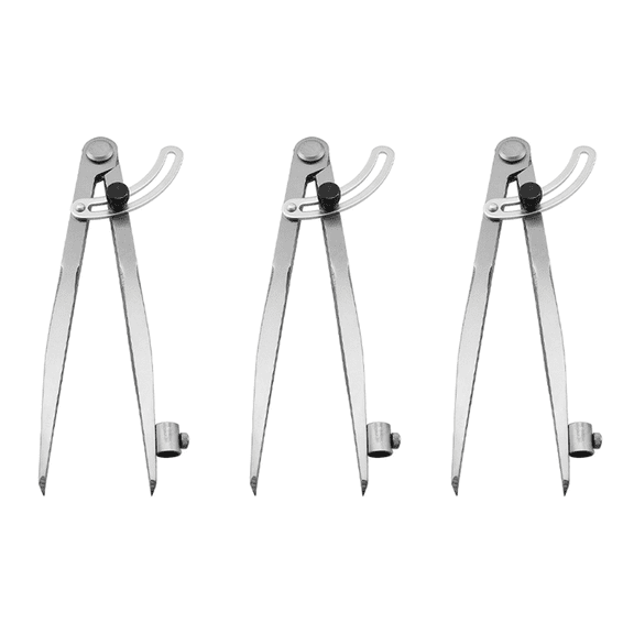 3pcs 8 Inch Compass 200mm Precision Wing Divider Scribe Tool with Pencil Holder for Geometry, Wood, Metal and Leather
