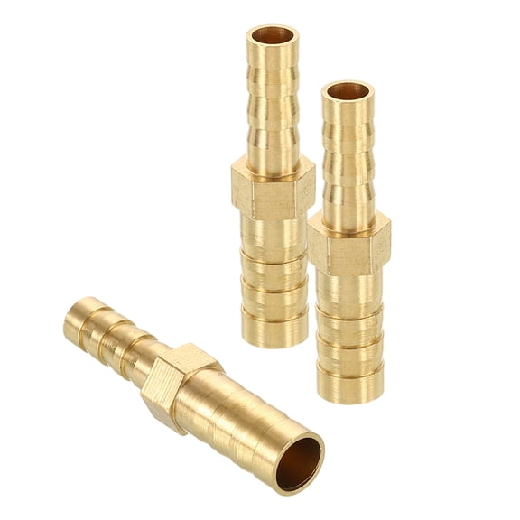 3pcs 8mm To 6mm Brass Hose Barb Fitting Metals Splicer Mender for 3D Printing, Air Compressor, CNC Machine, Dies
