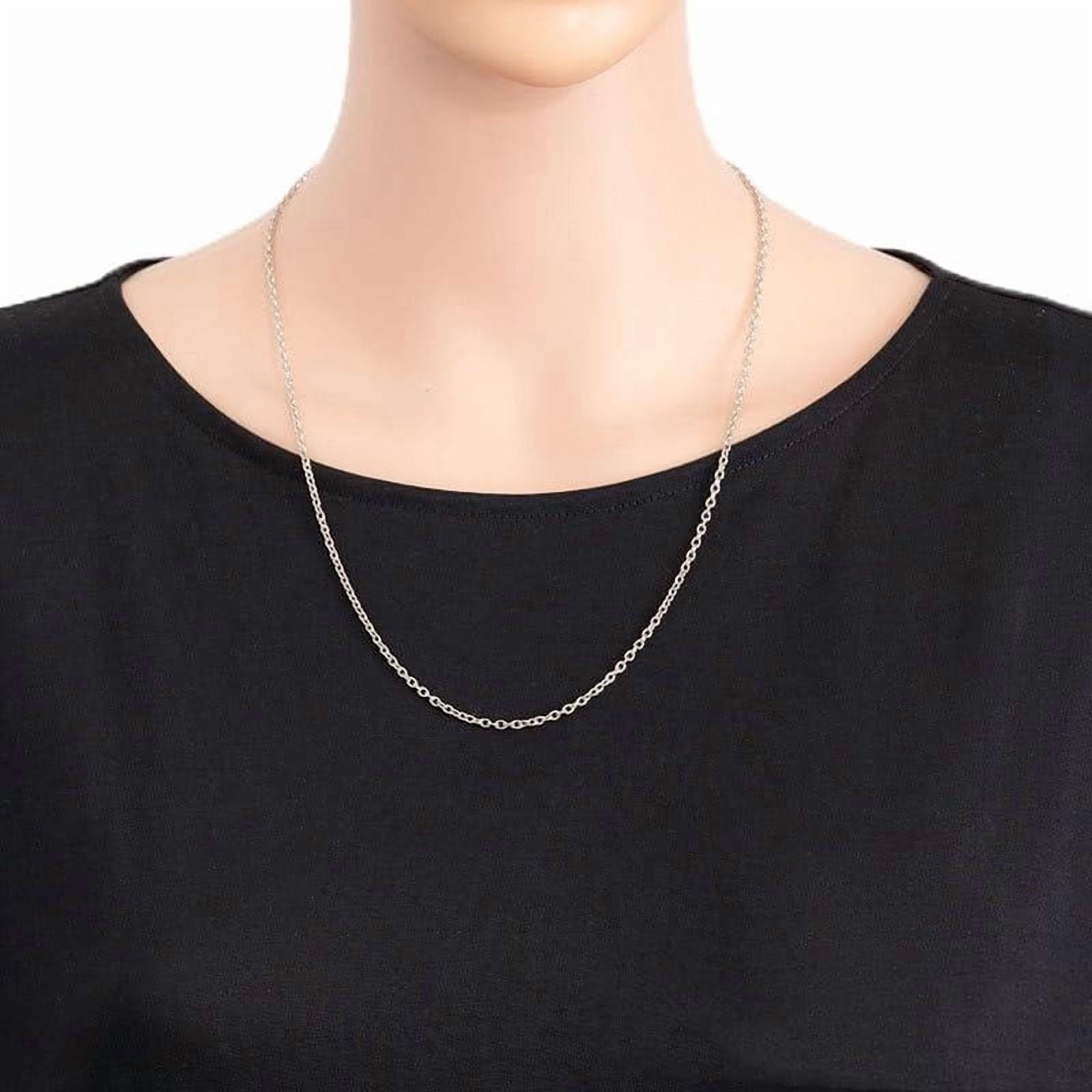 3pcs 925 Silver Men's Women's Women's Men's Silver Steel Jewelry 16-24 18in Genuine Sterling Chain and Necklace with Nickel Included Lobster Claw Clasp, Exquisite and Plated High-Grade[u667]