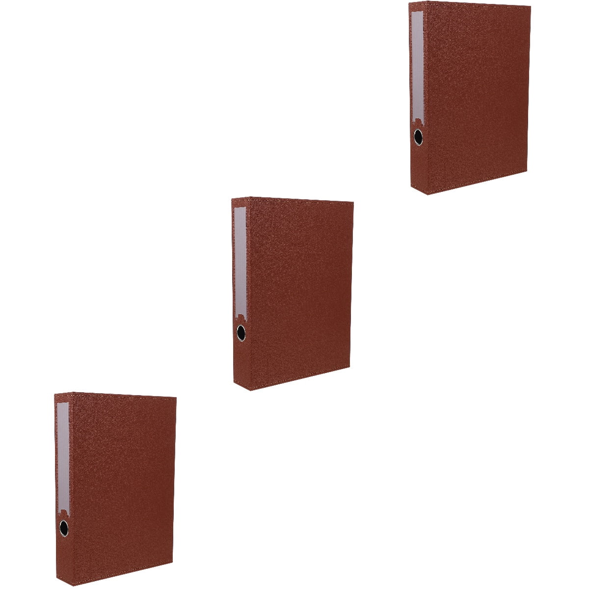 Supvox Wear-Resistant A4 File Organizer Brown PU for Home Desk 3Pcs