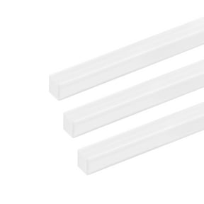 3pcs ABS Plastic Square Bars Rod 6mm6mm20" ABS Plastic Square Bar Rod for Architectural Model Making DIY White 3pcs