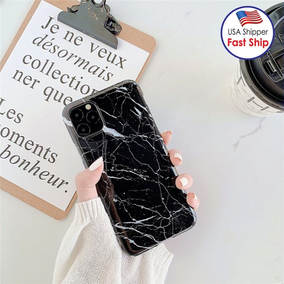 AMZER Marble Design Case for iPhone 11 Pro Slim IMD TPU Protective Case with HD Designs - Black Ghost