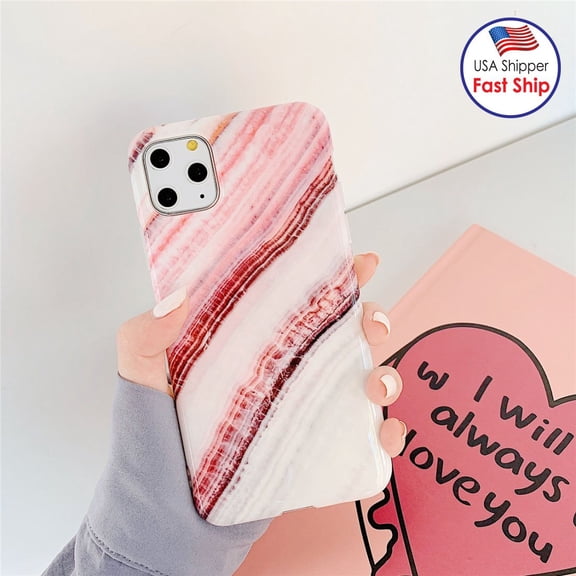 AMZER Marble Design Case for iPhone 11 Slim IMD TPU Protective Case with HD Designs - Oyster Pink