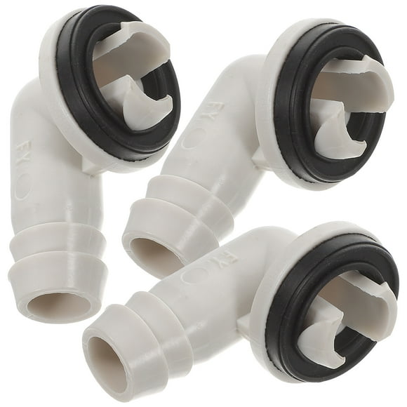 AC Drain Hose Connector with Light Grey ABS Material and Rubber Ring for Home Use 40mm 15mm 3pcs