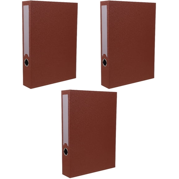 ETEREAUTY Etereautey Brown Desk Organizer, Wear-Resistant A4 Document Folder for Home, 3Pcs