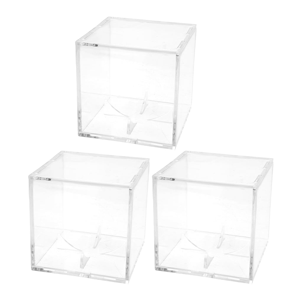 3pcs Acrylic Crystal Display Boxes Specimen Containers Reusable Ball
