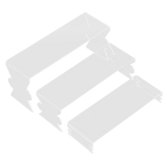 FONDOTIN Clear Acrylic Display Stands for Figures and Collectibles, 3-Piece Organizer Rack for Home, Office, and Shelf