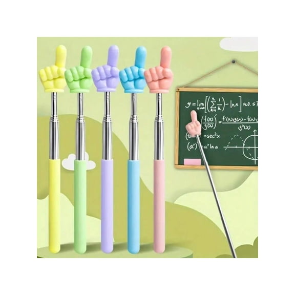 3pcs Adjustable Metal Pointer Finger Reading Rod Retractable Finger Pointer Tool For Teachers Reading Guide For Blackboard,Blue