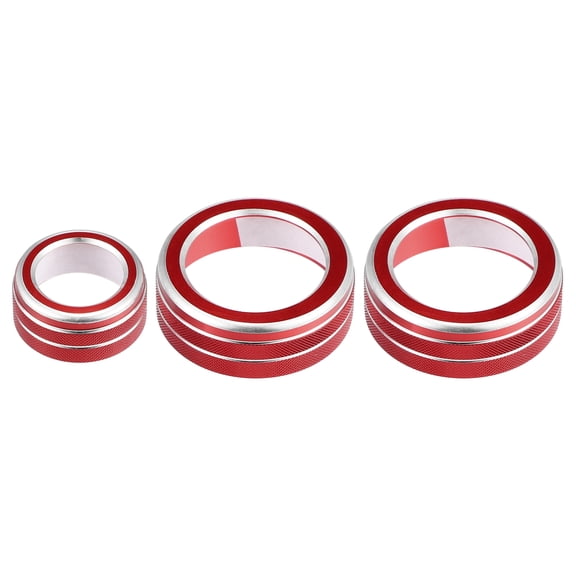 3pcs Air Conditioner Knob Ring Covers Volume Knob Control Knob Button Cover Trim for Honda CRV 2017-2021 Red