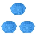 thumbnail image 1 of 3pcs Air Fryer Silicone Liners For 2 To 3 QT Small Air Fryers 2 Pack Square Non-Stick Reusable Air Fryer Liners Silicone Pot Basket Bowl Tray Baking Tray Air Fryer Accessories, 1 of 5