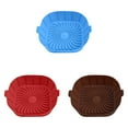 thumbnail image 1 of 3pcs Air Fryer Silicone Liners for 2 To 3 QT Small Air Fryers 2 Pack Square Non-Stick Reusable Air Fryer Liners Silicone Pot Basket Bowl Tray Baking Tray Air Fryer Accessories, 1 of 5