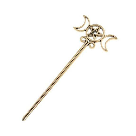 3pcs Alloy Hair Sticks Moon with Star Hair Accessories for Women Golden 139x49mm