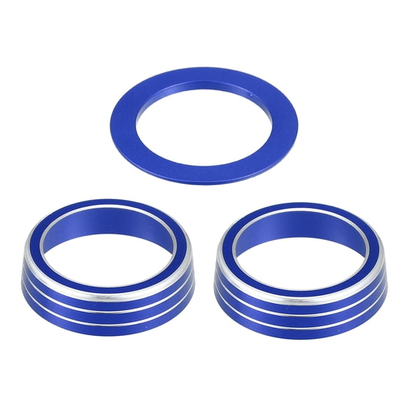3pcs Aluminum Alloy Blue Car Air Condition Climate Control Ring Knob Start Push Button Cover for Honda Civic 10th Gen