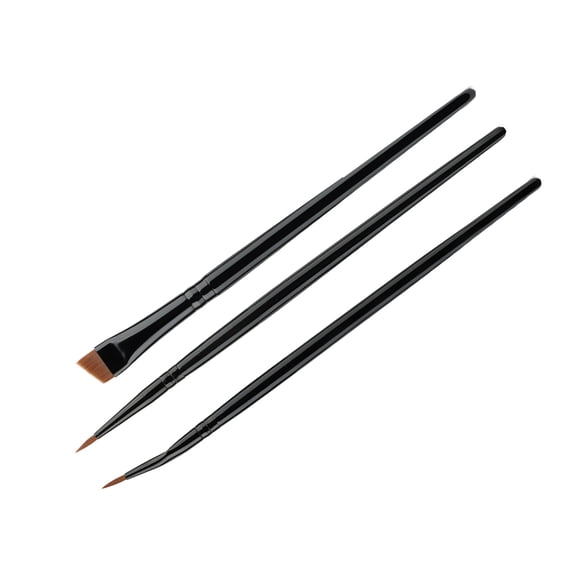 3pcs Angled Eyeliners Brush Set For Stylish Eye Makeup Soft Synthetic Bristles For Beginners And Professional