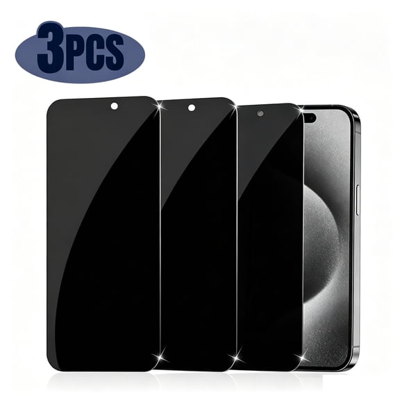 3pcs  Anti-Spy Screen for iPhone 15 Plus/ 15 Pro Max Tempered Glass Privacy Screen Protector