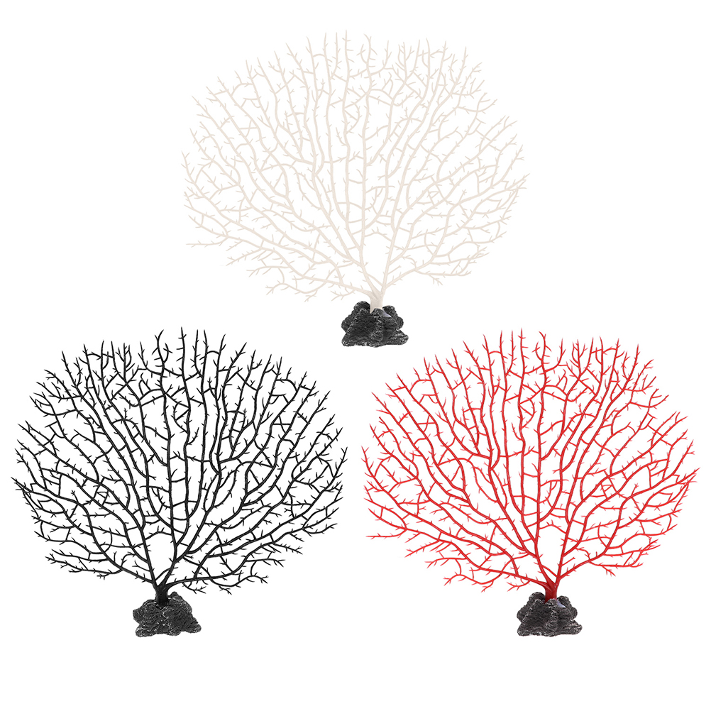 3pcs Aquarium Coral Fan Ornament Fish Tank Coral Model Colored Coral ...