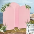 thumbnail image 1 of 3pcs Arch Backdrop Stand Set Wedding Arch Stand Freestanding Pink Venue Decor, 1 of 15