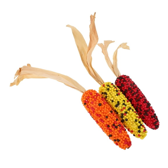 3pcs Artificial Corn Models Lifelike Corn Simulation Fake Corns Faux Vegetable Decoration