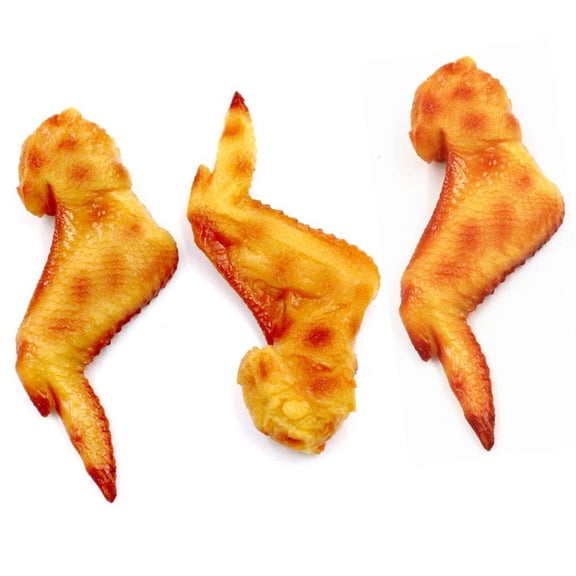 3pcs Artificial Fake Chicken Drumettes Model Simulated Chicken Legs Lifelike Drumsticks Tools for Home Kitchen Restaurant Decoration