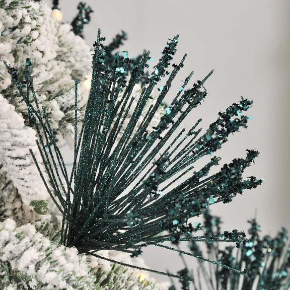 3pcs Artificial Glitter Berry Stem Ornaments, Decorative Bead Sticks, Glittery Twigs, Picks, Branches for Christmas Tree, Small Vase, Holiday, Wedding, Party 14in