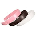 thumbnail image 1 of 3pcs Assorted Color Wide Plastic Headbands Teeth Plain Hairband for Women Girls, 1 of 6