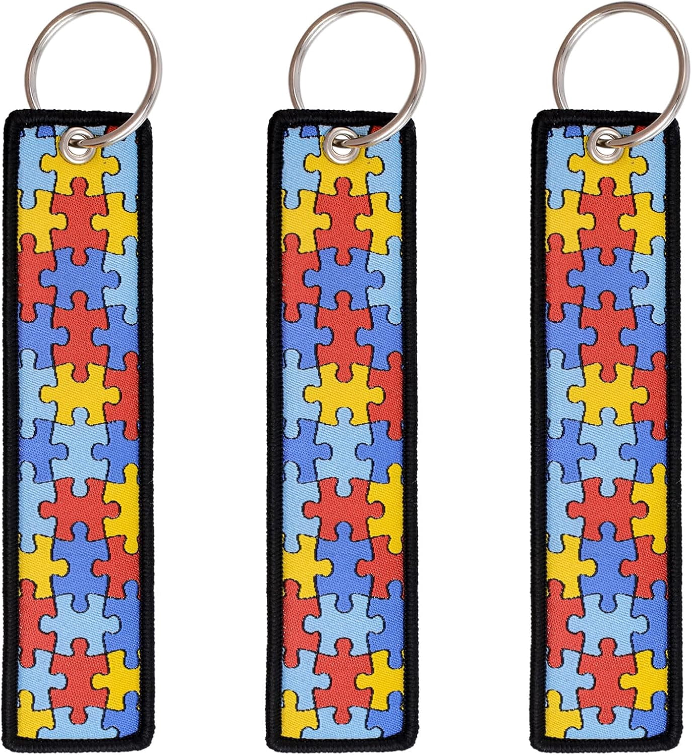 3pcs Autism Awareness Keychains Colorful Puzzle Autism Keychains ...