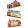 thumbnail image 1 of 3pcs Autumn Harvest Letter Ornaments Wooden Table Sign Fall Festival Thanksgiving Day Table Shelf Tiered Tray Decor Handmade Rustic Wood Signs, 1 of 6