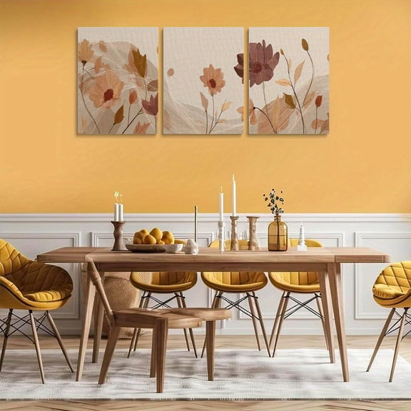 3pcs "Autumn Leaves Print Canvas Painting Wall Art for Living Room BathRoom Framed Unframed Canvas Prints Canvas Wall Decor"