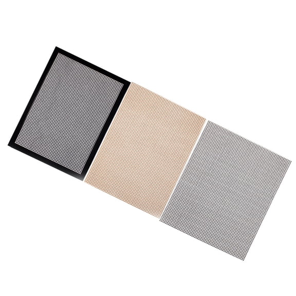 3pcs BBQ Grill Cleaning Mesh Cushions Glass Fiber Cooktops Stove Barbecue Grid Mats for Picnic Restaurant