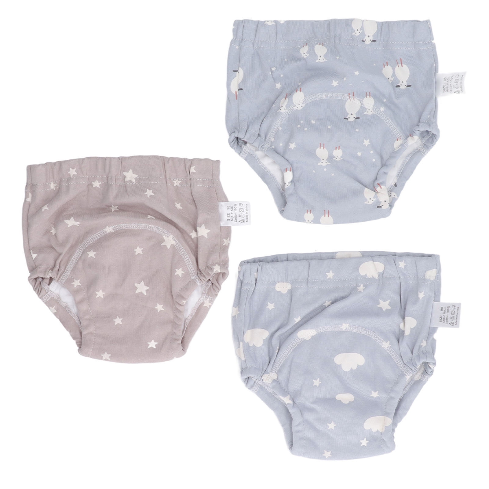 3pcs Baby Absorbent Training Pants Reusable Washable 6 Layers Gauze