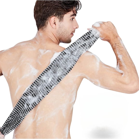 3‑Pack Shower Back Scrubber, Exfoliating Bath Sponge, Long Mesh Body Loofah Wash Cloth, Body Exfoliator Back Washer for Shower & Bath
