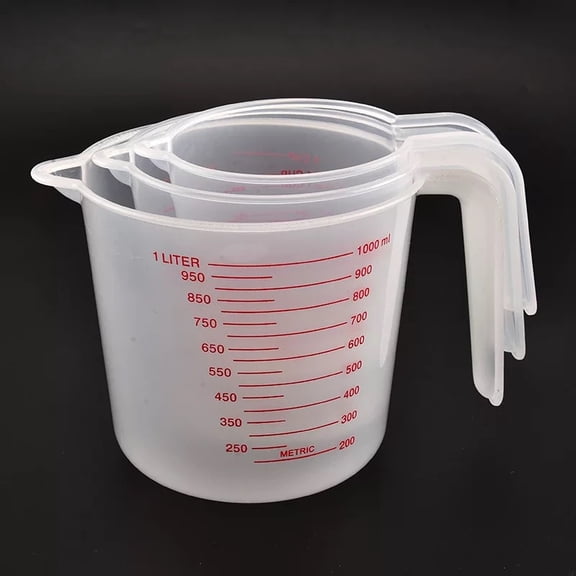 3pcs Baking Liquid Measuring Cups PVC Scale Cup Plastic Measuring Volume Beaker Kitchen Baking Tools 8.45/16.91/33.81oz